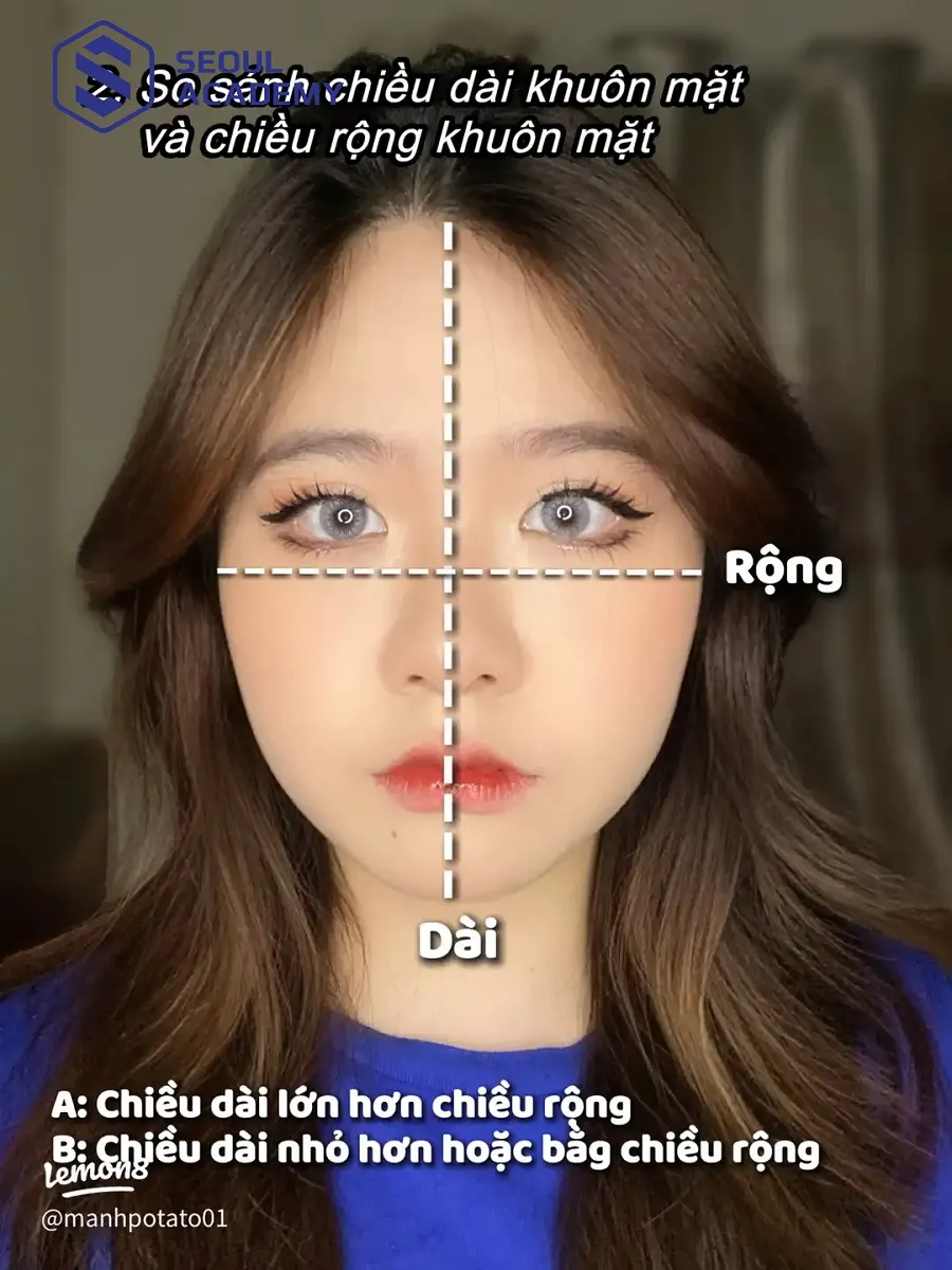 Xác định trục giữa khuôn mặt để thiết kế dáng mày phù hợp
