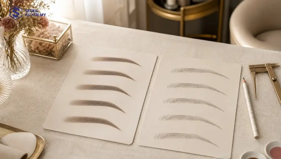 Chuẩn bị đầy đủ dụng cụ cần thiết trước khi thực hành vẽ sợi hairstroke