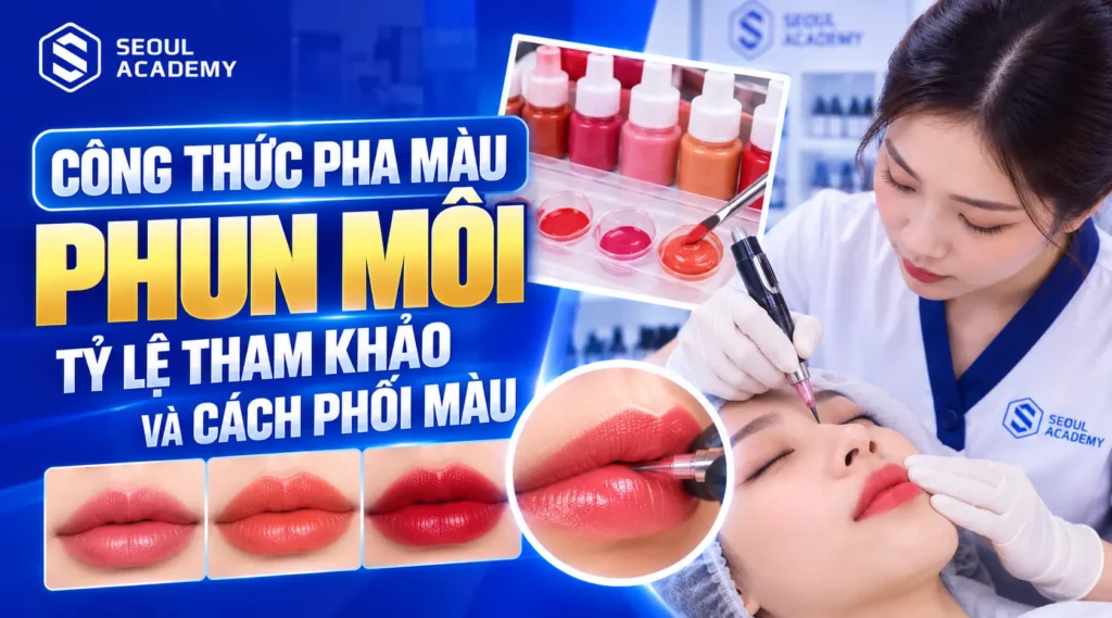 công thức pha màu phun môi
