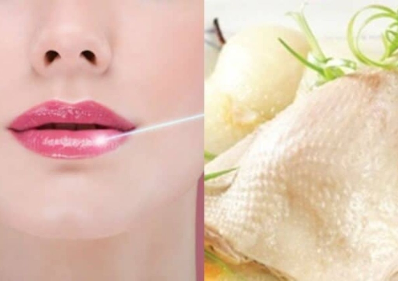 Thành phần đạm trong thịt vịt có thể khiến vết thương môi dễ bị sưng tấy, ngứa ngáy và cản trở bộc lộ màu mực chuẩn