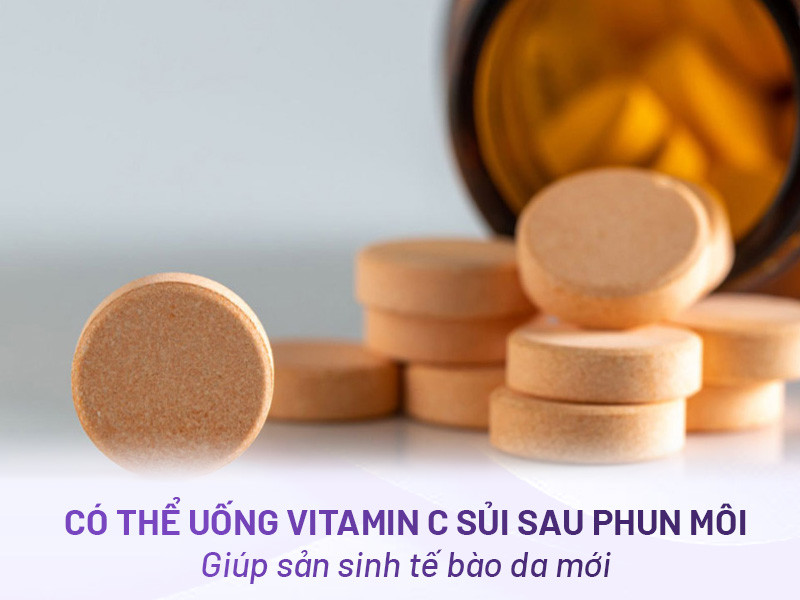 Giải đáp thắc mắc phun môi có nên uống Vitamin C không và bí quyết bổ sung đúng cách giúp môi mau lành, chống thâm xỉn