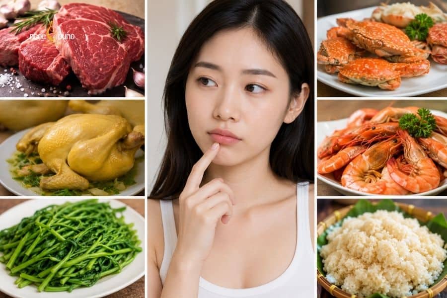 Hạn chế ăn các loại trái cây nóng và các loại thức ăn dễ gây viêm nhiễm