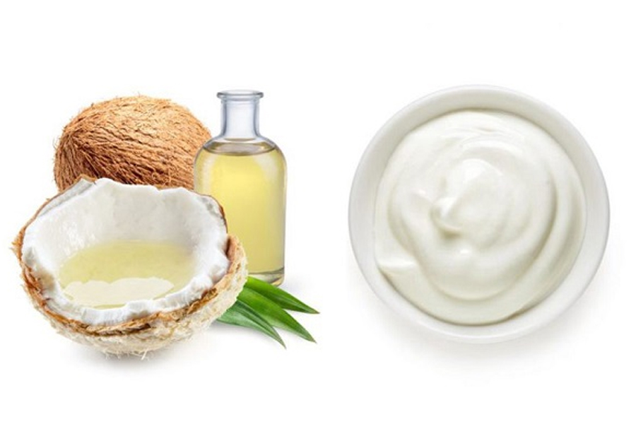 Sử dụng dầu dừa và sữa chua
