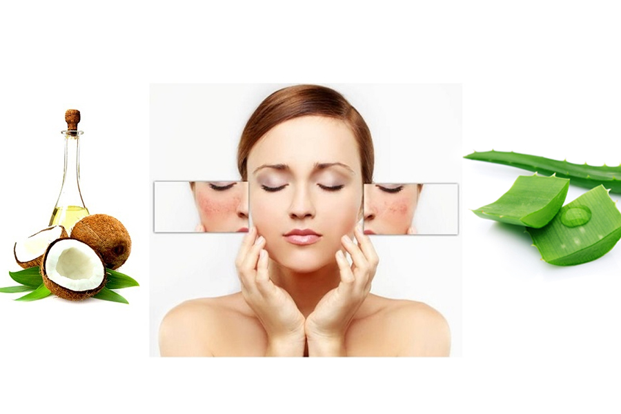 Sử dụng dầu dừa và nha đam