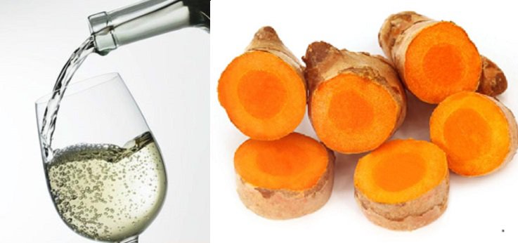trị sẹo lồi bằng nghệ tươi và rượu trắng