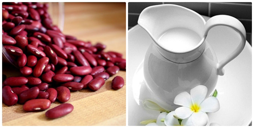 Bột đậu đỏ và sữa tươi giúp da trắng sáng lên từng ngày, mờ thâm sạm