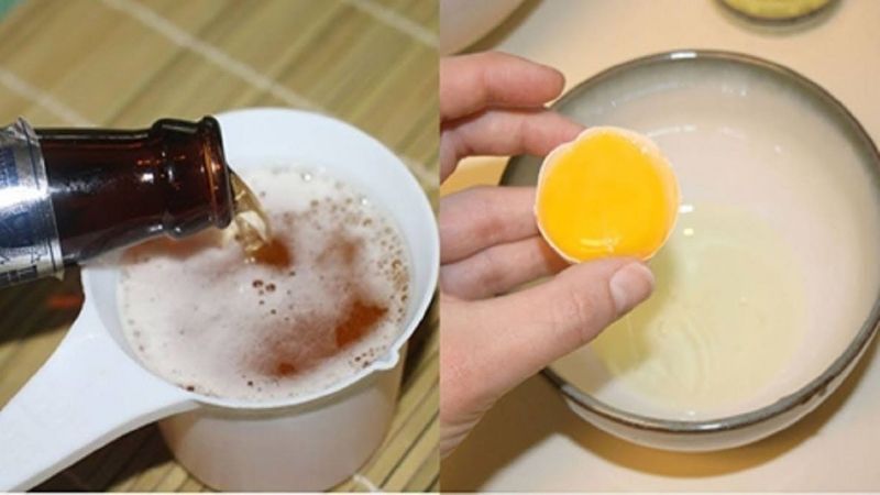 Tắm trắng bằng sữa tươi với bia, trứng gà