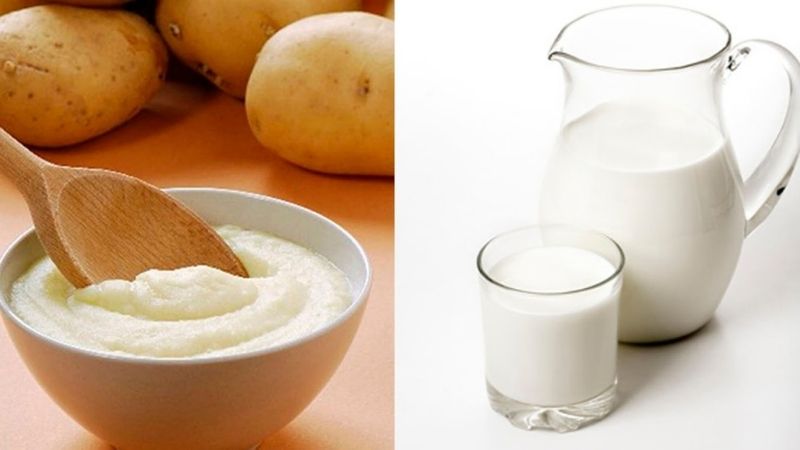 Tắm trắng bằng sữa tươi với khoai tây