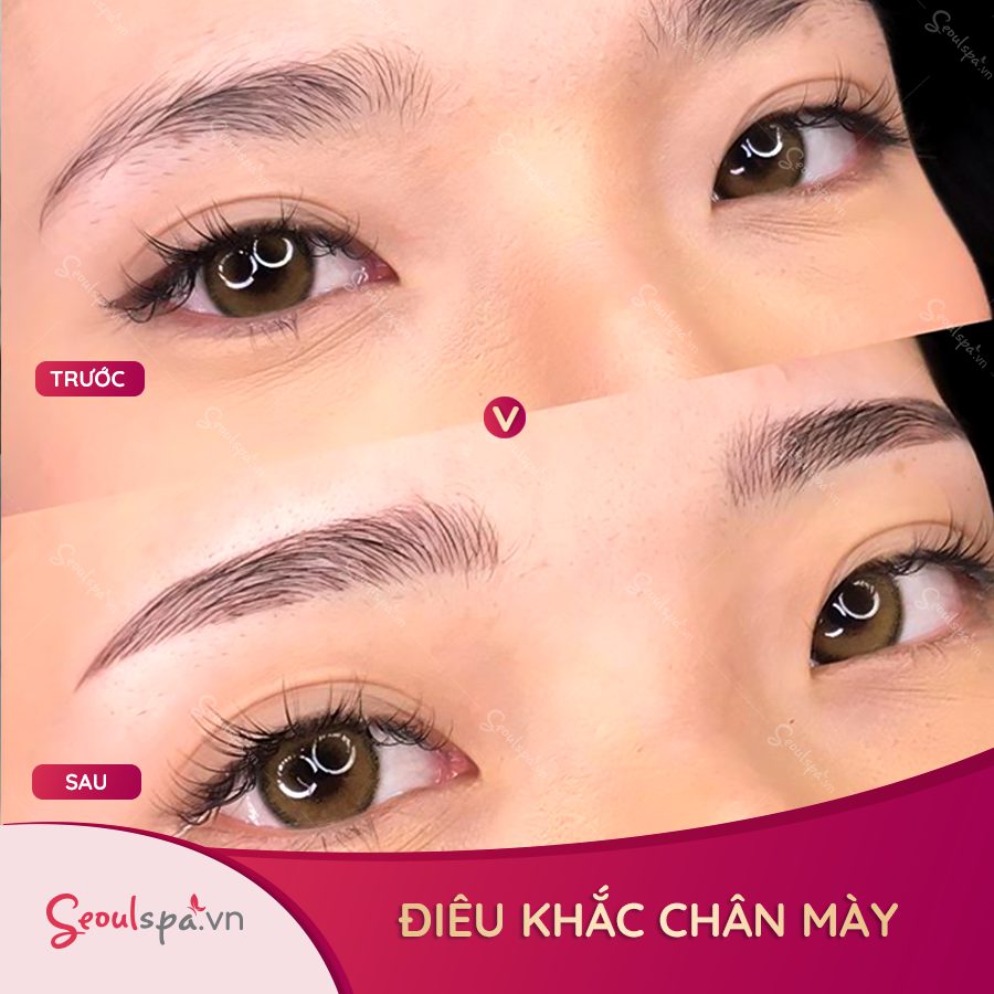 Hình ảnh thực tế sau khi điêu khắc chân mày ở Center