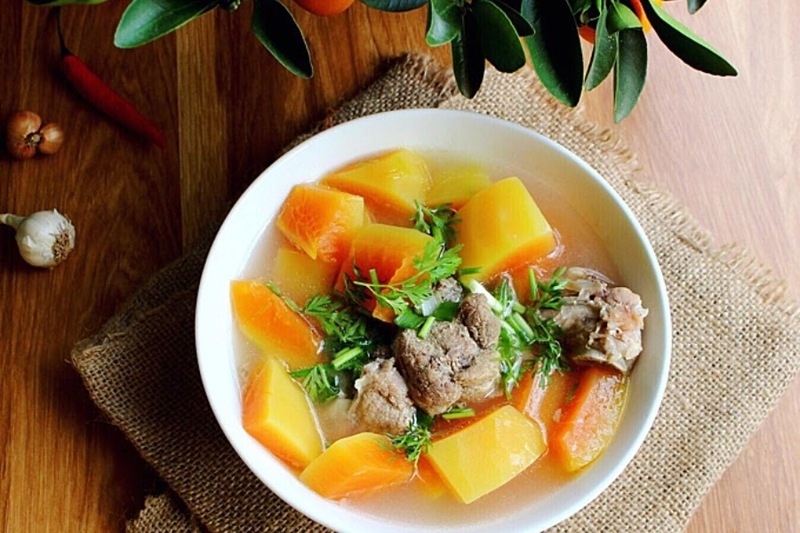 Canh đu đủ nấu sườn mang đến hàm lượng dinh dưỡng cao