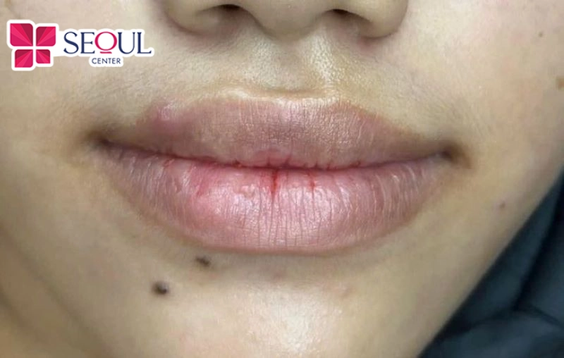 Đôi môi thâm sạm, nứt nẻ rất phù hợp với phương pháp phun môi Baby Lips 