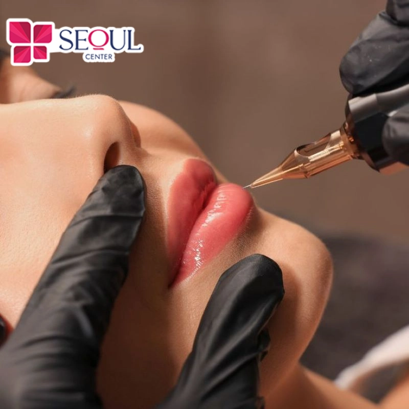 Môi sau khi phun được cấp ẩm làm giảm tình trạng khô ráp, nứt nẻ