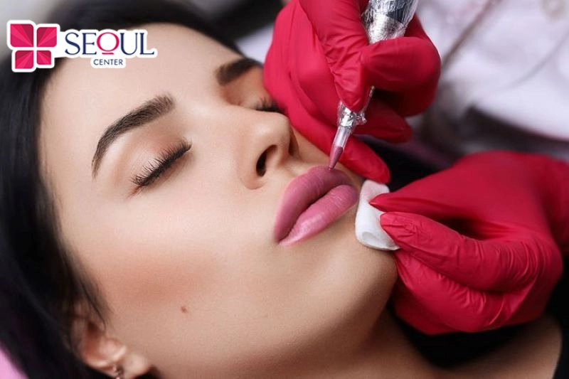 Môi sau khi phun xong cần được chăm sóc kỹ lưỡng giúp môi nhanh hồi phục 