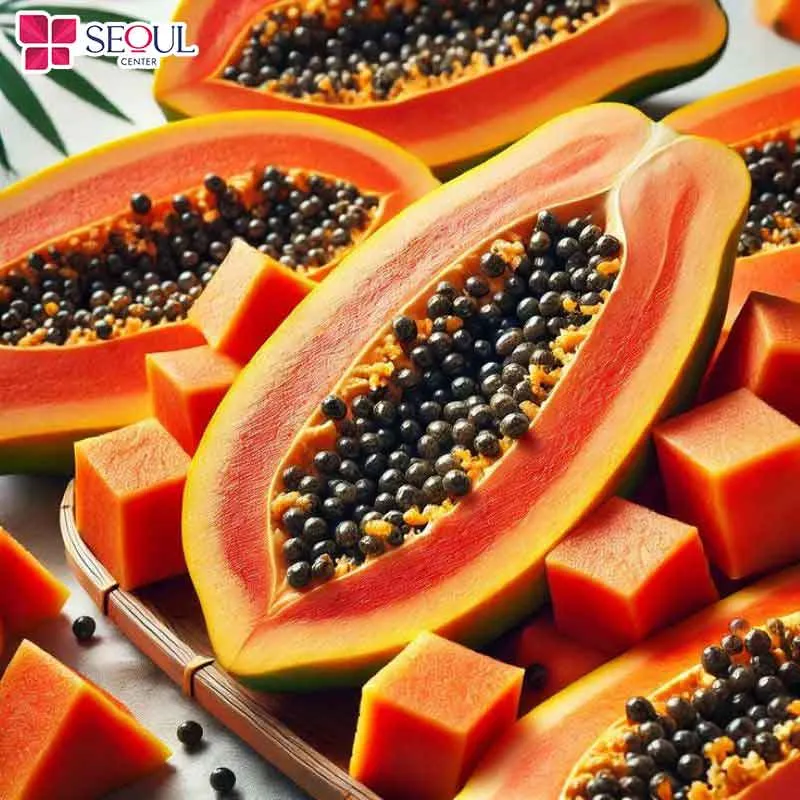 Đu đủ chín chứa nhìn dưỡng chất giúp da giảm thâm nám 