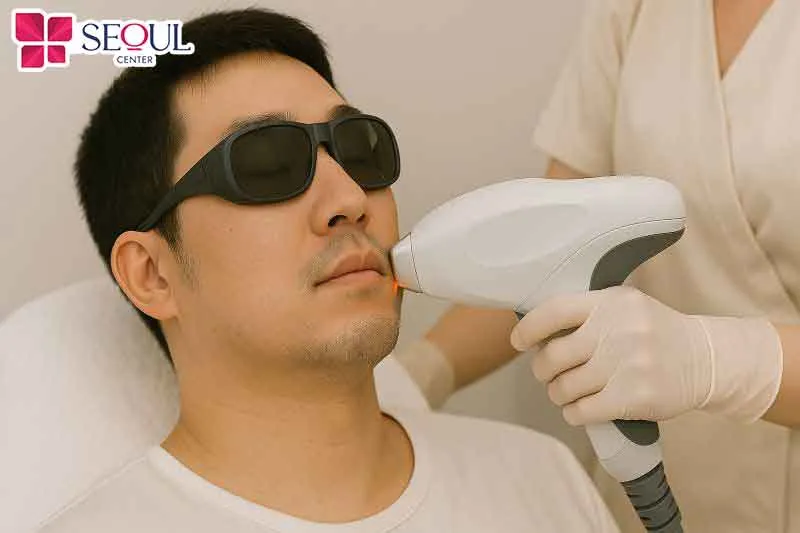 Triệt lông mặt vĩnh viễn bằng công nghệ giúp chàng trai duy trì kết quả lâu dài, quá trình triệt không đau, không tổn thương da