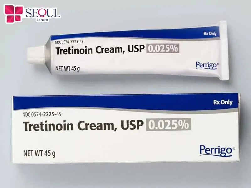 Cách làm kem trộn trắng da bằng thuốc tây là Tretinoin có nồng độ 0,025%