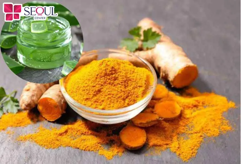 Kết hợp bột nghệ cùng nha đam hoặc gel nha đam nguyên chất 