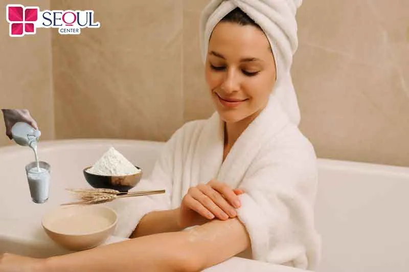 Sữa tươi giàu vitamin sẽ giúp dưỡng trắng, cấp ẩm cho làn da khi kết hợp cùng bột mì