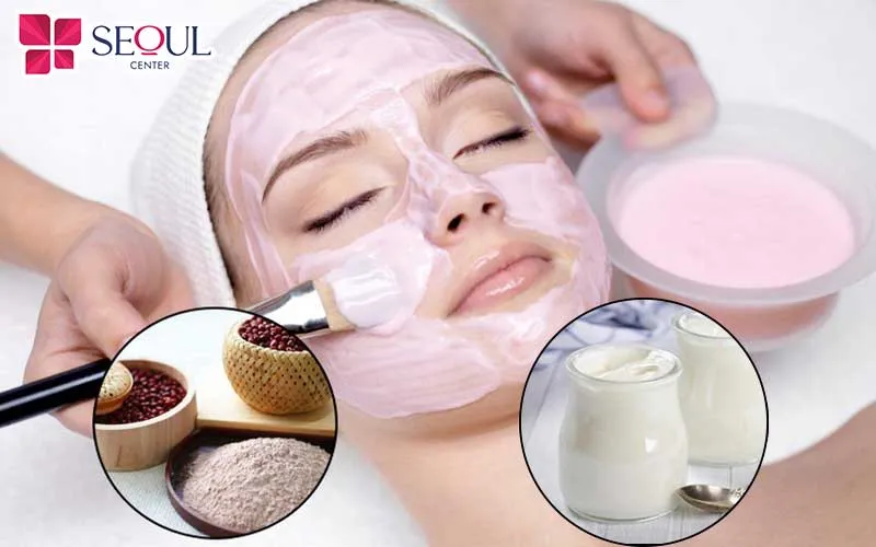 Làn da không chỉ sáng mịn mà còn mềm mại nhờ mặt nạ đậu đỏ và sữa chua không đường