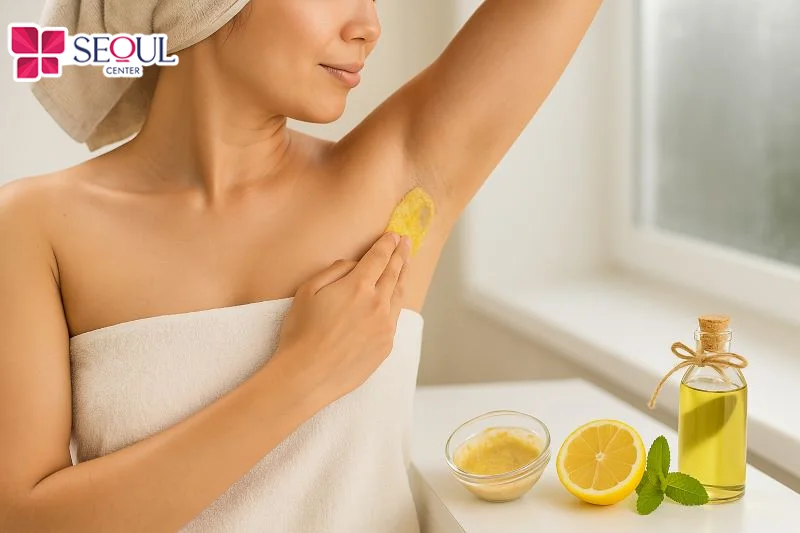 Mặc dù triệt lông nách bằng những nguyên liệu từ thiên nhiên nhiên nhưng vẫn cần lưu ý tình trạng làn da trước khi sử dụng 