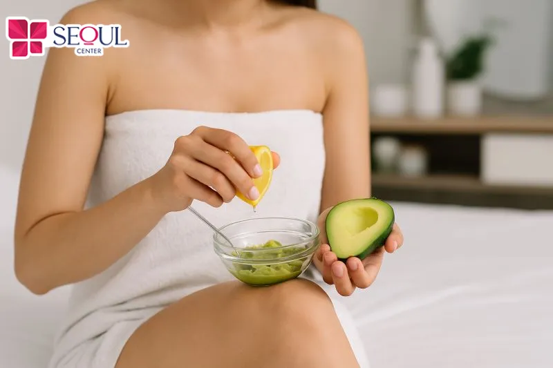 Kết hợp bơ xay nhuyễn và chanh cũng có thể hỗ trợ tẩy lông vùng kín 
