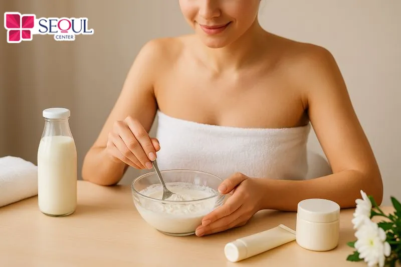 Bột mì là nguyên liệu quen thuộc có thể hỗ trợ tẩy lông bằng cách trộn cùng 