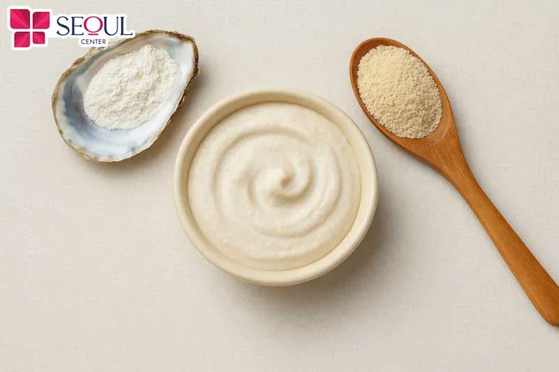 Bột ngọc trai có thể kết hợp cùng bột cám gạo để tạo nên công thức tắm trắng, dưỡng da sáng hồng, mịn màng 
