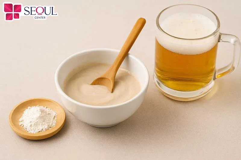 Bia là loại thức uống khi kết hợp cùng bột ngọc trai mang lại làn da mịn mướt, căng bóng