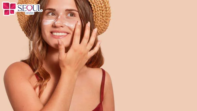Bôi kem chống nắng để bảo vệ da khỏi ánh nắng mặt trời sau tắm trắng