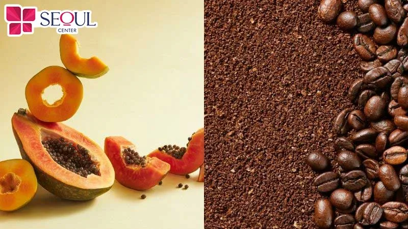 Đu đủ và bã cà phê khi kết hợp sẽ tạo thành hỗn hợp giúp da mịn, đều màu và rạng rỡ hơn