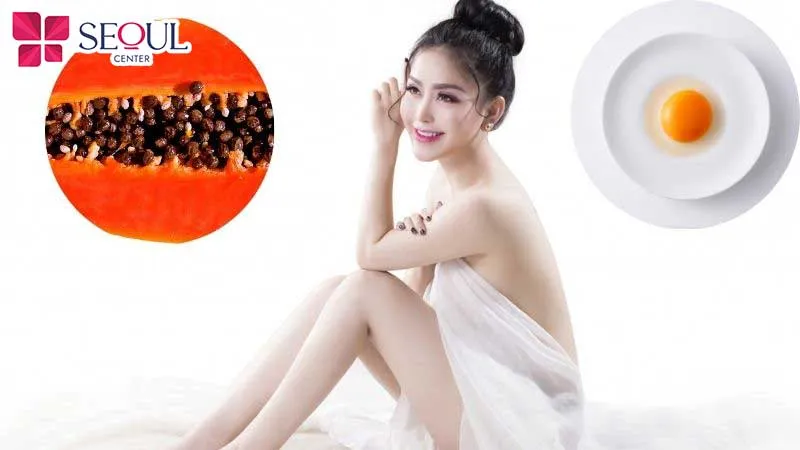 Tắm trắng với đu đủ và lòng trắng trứng không chỉ giúp da sáng, đều màu mà còn làm da mềm mịn hơn