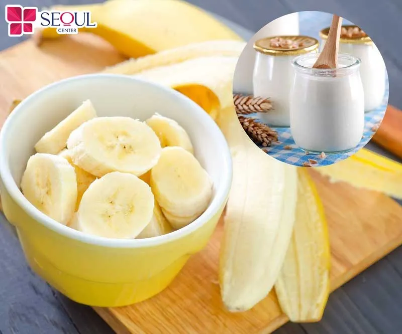 Sữa chua kết hợp với chuối giúp kích thích sản sinh tế bào mang lại làn da trắng hồng