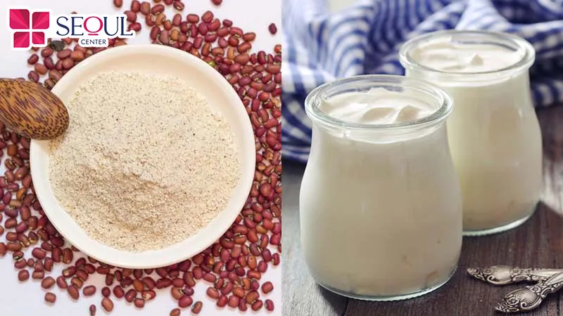 Bột đậu đỏ và sữa chua là những nguyên liệu tắm trắng rất tốt cho da phụ nữ sau sinh