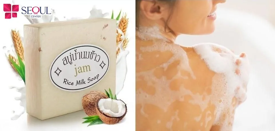 Rice Milk Soap giúp làm sạch sâu bụi bẩn, bã nhờn đồng thời còn khử mùi cơ thể nhanh chóng