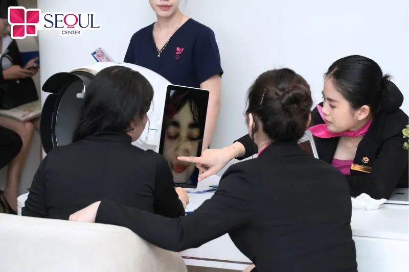 Khách hàng sẽ được thăm khám tình trạng làn da trực tiếp bằng công nghệ hiện đại để hiểu rõ hơn về nhu cầu của bản thân và đạt được kết quả tốt