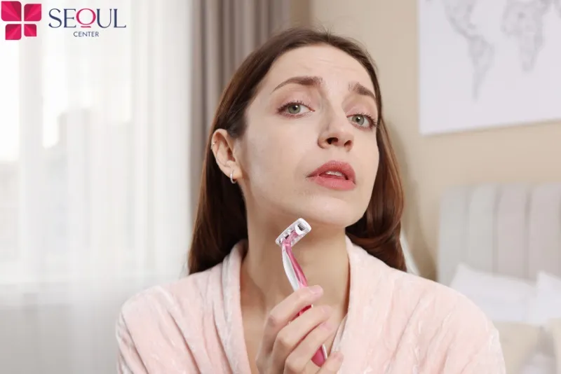 Tránh tự cạo lông trước buổi triệt lông để tránh ảnh hưởng đến gốc lông