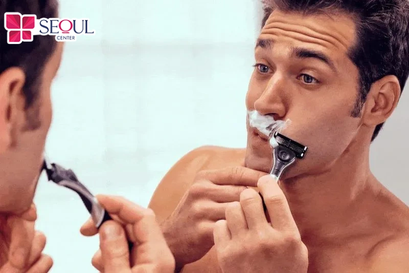 Không cạo râu trước buổi triệt từ 2-3 ngày, để tia laser dễ dàng tác động vào đúng nang lông