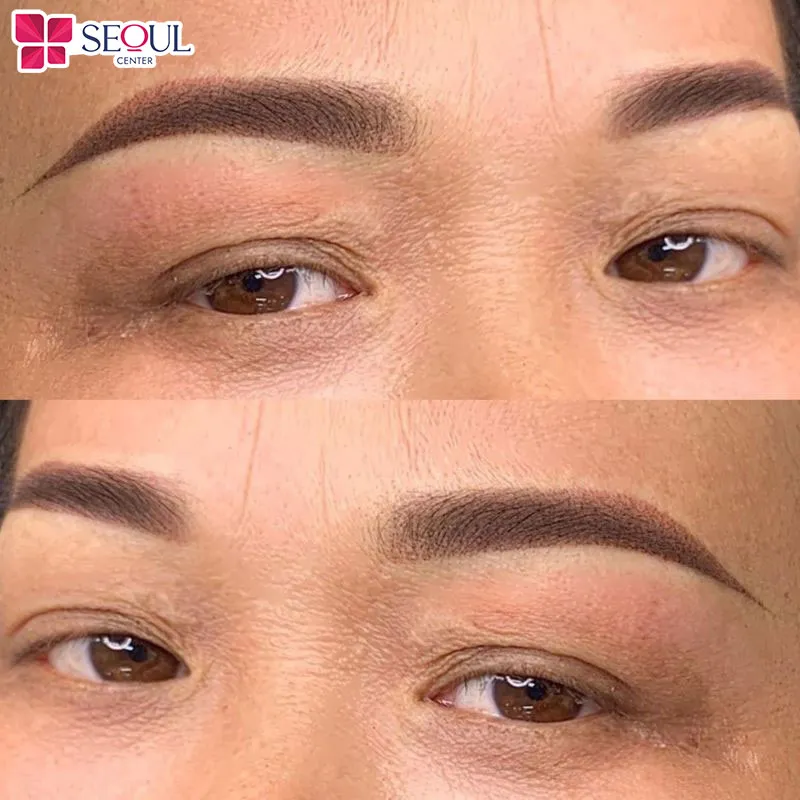 Phương pháp phun chân mày hiệu ứng bút chì mang lại dáng mày mềm mại, tự nhiên với màu sắc được tán đều từ đầu đến đuôi mày