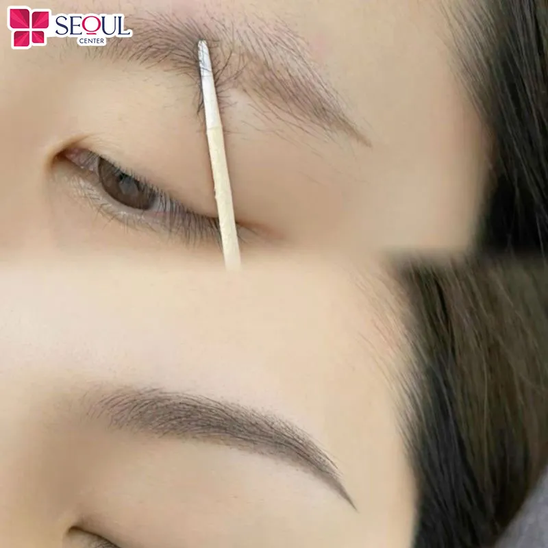 Hiệu quả sau khi phun chân mày hiệu ứng bút chì có thể duy trì khoảng 2-3 năm bạn có thể đến dặm lại để giữ được màu mực chuẩn