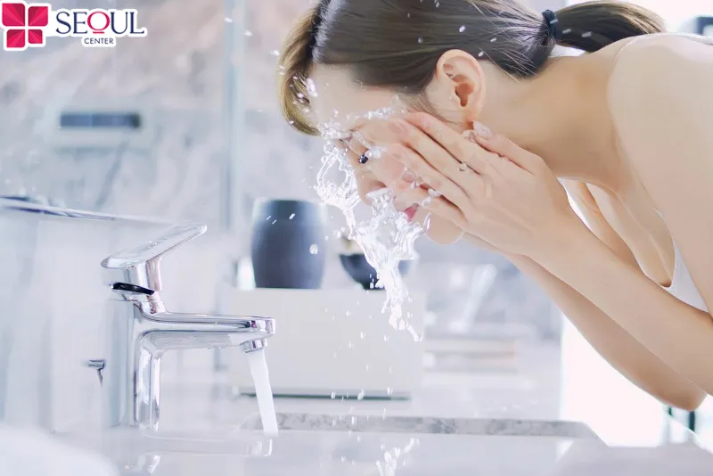 Không sử dụng sữa rửa mặt vì có thể làm bong sớm lớp vảy đang bảo vệ mực xăm, khiến màu chưa kịp bám chặt đã bị trôi đi