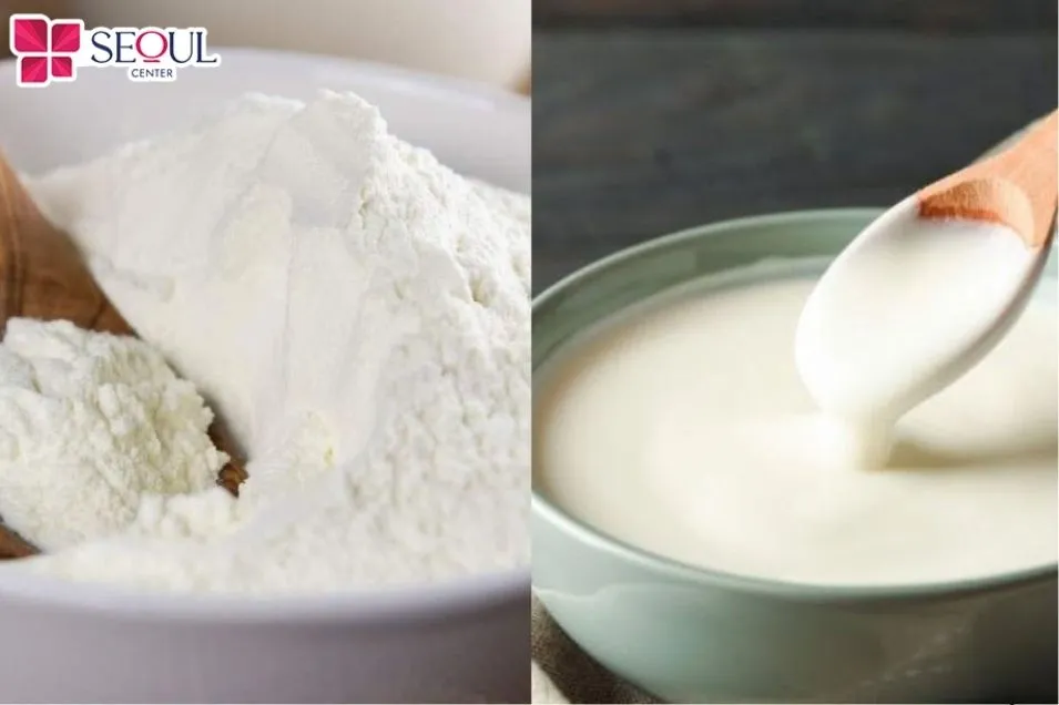 Cách làm trắng da bằng bột mì khi kết hợp cùng sữa chua có kết cấu mịn sẽ giúp làm sạch bề mặt da nhẹ nhàng