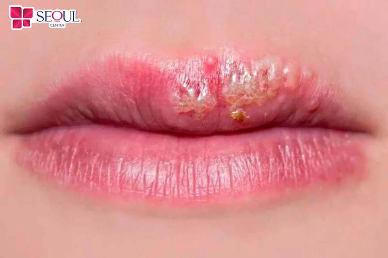 Nếu môi xuất hiện dấu hiệu nổi mụn nước hoặc chảy dịch có mùi hôi, có thể bạn đã gặp tình trạng nhiễm trùng