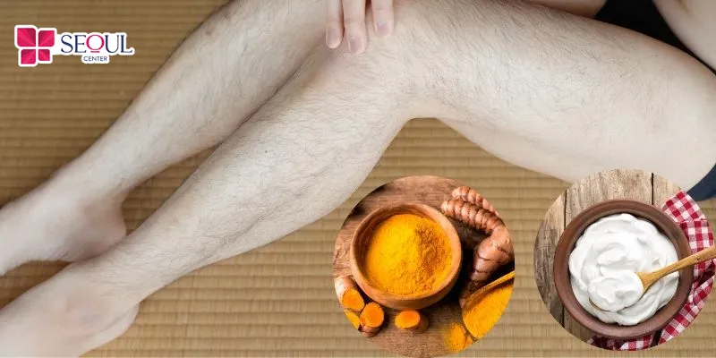 Bột nghệ và sữa chua sẽ giúp lông chân của bạn giảm mọc hơn khi kiên trì áp dụng theo công thức trên