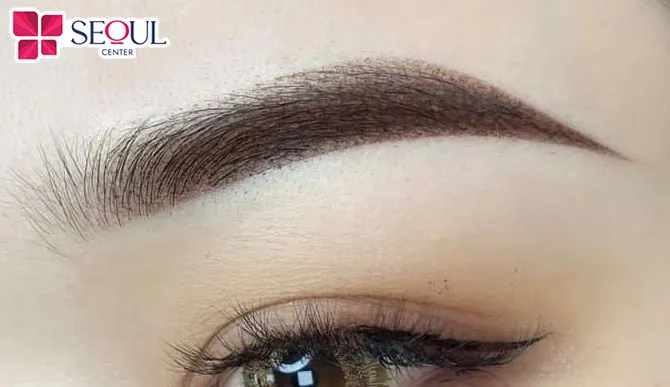 Phun mày ombre màu nâu cafe tạo hiệu ứng chuyển màu từ nhạt sang đậm cực đẹp