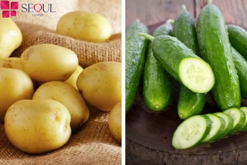 Công thức tắm trắng làm trắng da nhanh chóng từ khoai tây và dưa chuột