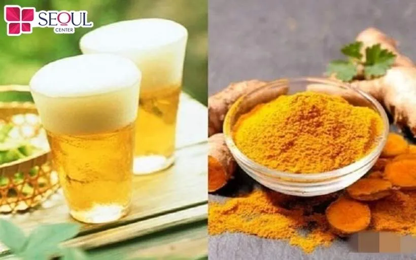 Bia và nghệ khi được hòa quyện sẽ giúp da khắc phục tình trạng xỉn màu, da trắng mịn hơn