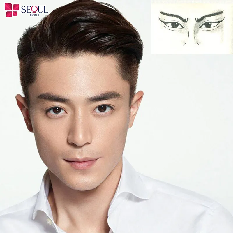 Dáng lông mày hình lưỡi kiếm thẳng và dài qua đuôi mắt, bề ngang nhỏ