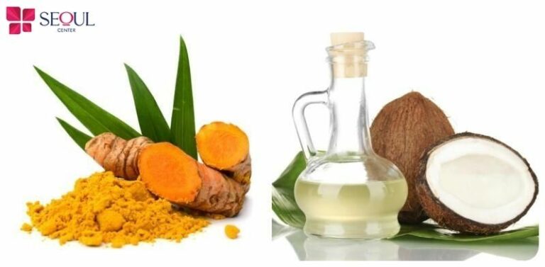 Dầu dừa và nghệ tươi có thể giúp da sáng, se khít lỗ chân lông, dưỡng ẩm mềm mại