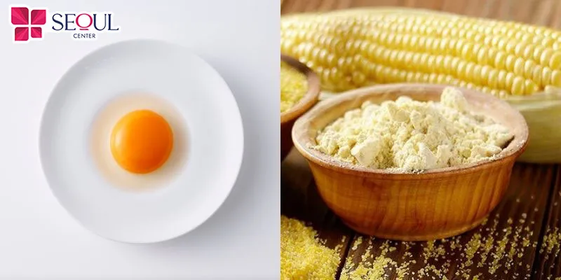 Trứng gà và bột bắp khi hòa quyện sẽ tạo thành hỗn hợp như sáp wax giúp lấy đi các sợi lông nách dạng tơ