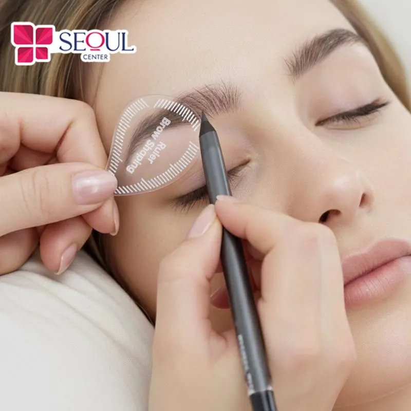 Bạn hãy đo các điểm phù hợp trên lông mày trước để vẽ lông mày trông đẹp tự nhiên